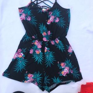 Gorgeous black floral romper.